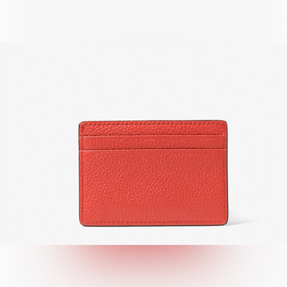 ⭐️ Kors, Michael LIMITED EDITION Coral Color Pebbled Leather Card Case - Picture 2 of 2